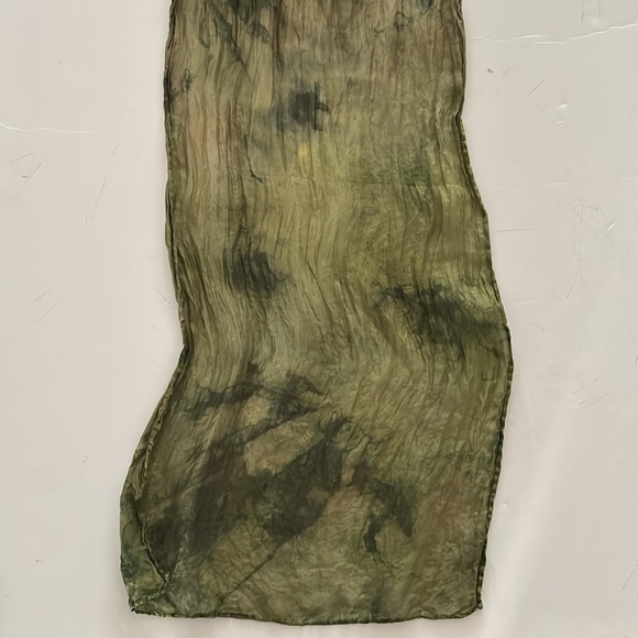 Green Tie-Dye Scarf lightweight boho hippie vibes - Picture 3 of 10